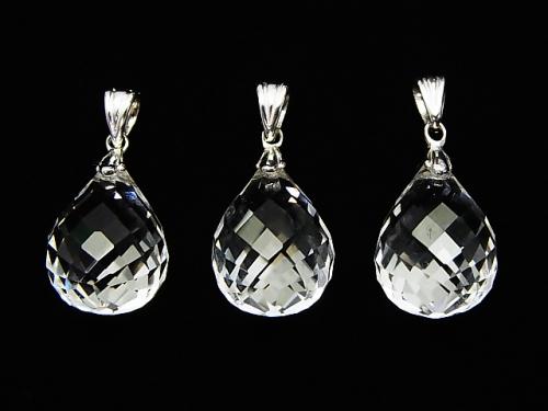 1 pc $9.79! High Quality Crystal AAA Faceted Drop Pendant 18 x 13 x 13 mm Silver 925