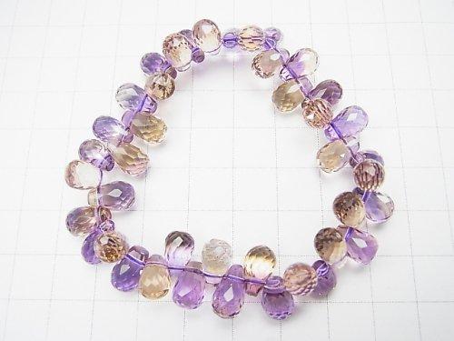 [Video] [One of a kind] High Quality Ametrine AAA Drop Faceted Briolette Bracelet NO.57