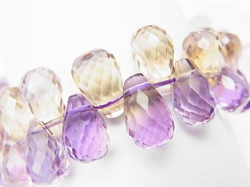 [Video] [One of a kind] High Quality Ametrine AAA Drop Faceted Briolette Bracelet NO.62