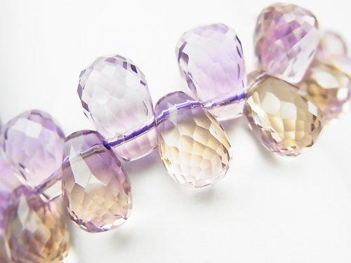 [Video] [One of a kind] High Quality Ametrine AAA Drop Faceted Briolette Bracelet NO.68