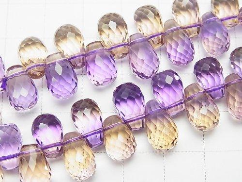 [Video] [One of a kind] High Quality Ametrine AAA Drop Faceted Briolette Bracelet NO.71