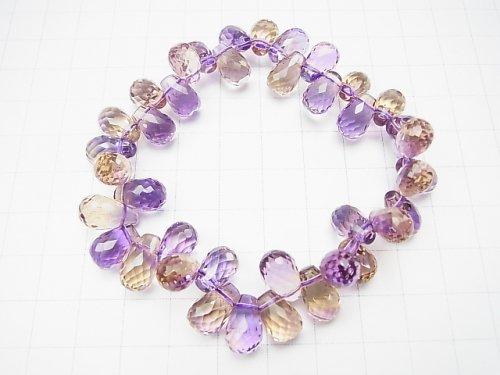 [Video] [One of a kind] High Quality Ametrine AAA Drop Faceted Briolette Bracelet NO.71
