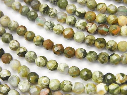 1strand $8.79! Rainforest Rhyolite  32Faceted Round 4mm 1strand (aprx.15inch/38cm)