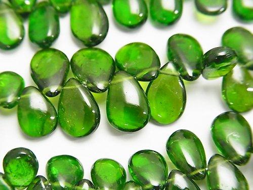[Video] High Quality Chrome Diopside AAA- Pear shape (Smooth) half or 1strand beads (aprx.7inch / 18cm)