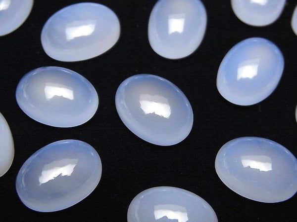 [Video]High Quality Blue Chalcedony AAA Oval Cabochon 14x10mm 1pc