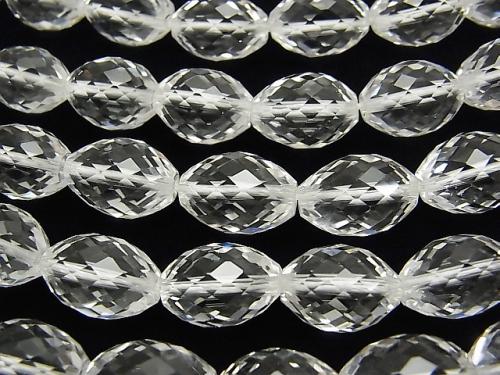 Diamond Cut! Crystal AAA Faceted Rice 14 x 10 x 10 mm 1/4 or 1 strand (aprx.15 inch / 36 cm)