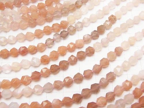 Multicolor Moon Stone AA ++ 24 Faceted Round 6 mm half or 1 strand (aprx.15 inch / 38 cm)