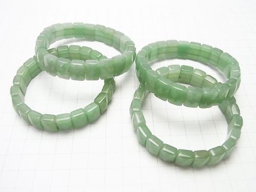 1strand $13.99! Green Aventurine 2 holes Faceted Rectangle 12 x 8 x 6 mm 1strand (Bracelet)