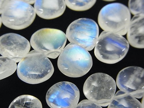 [Video] High Quality Rainbow Moonstone AAA Chestnut (Smooth) half or 1strand beads (aprx.7inch / 18cm)