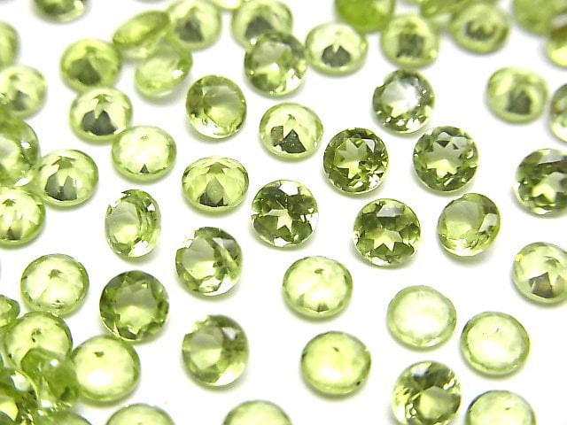 [Video]High Quality Peridot AAA Loose stone Round Faceted 4x4mm 10pcs