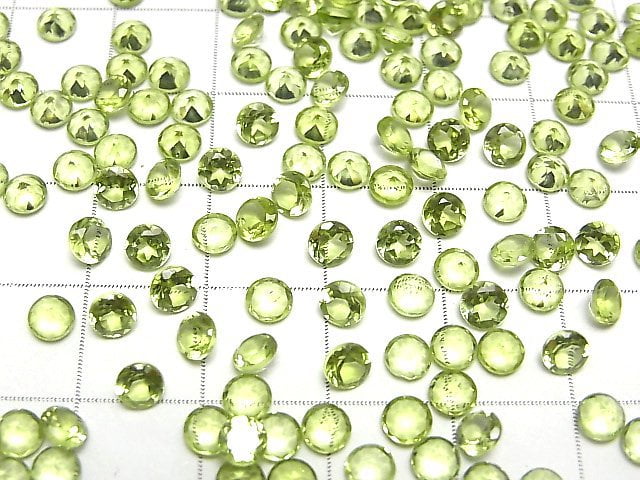 [Video]High Quality Peridot AAA Loose stone Round Faceted 4x4mm 10pcs