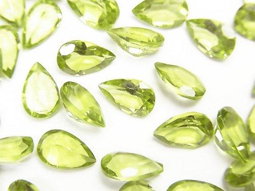 High Quality Peridot AAA Undrilled Pear shape Faceted 8x5mm 5pcs