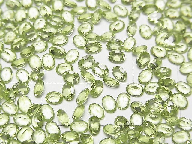 [Video] High Quality Peridot AAA Undrilled Oval Faceted 4x3x2mm 10pcs