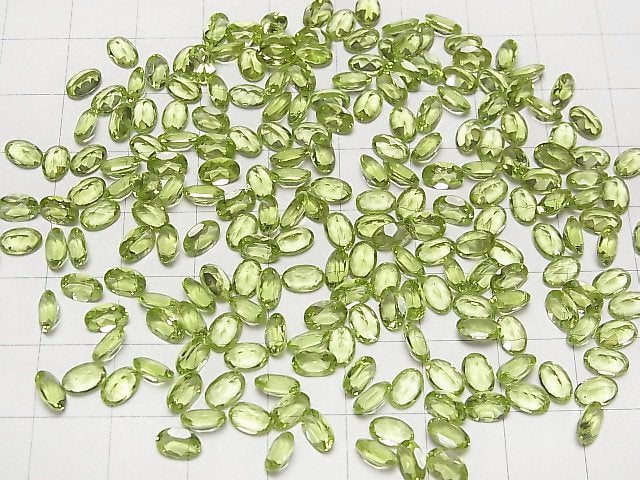 [Video]High Quality Peridot AAA Loose stone Oval Faceted 6x4mm 5pcs