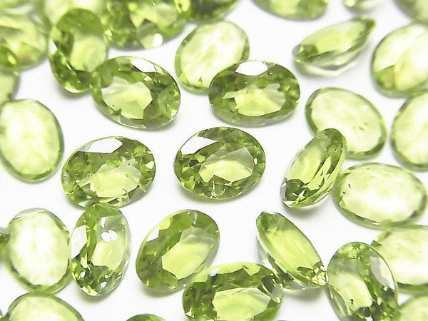 [Video]High Quality Peridot AAA Loose stone Oval Faceted 8x6mm 3pcs