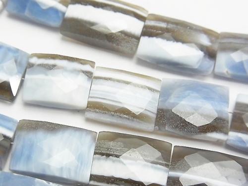 1strand $34.99 Stripe Blue Opal AAA - Faceted Rectangle 1strand (aprx.7inch / 18cm)