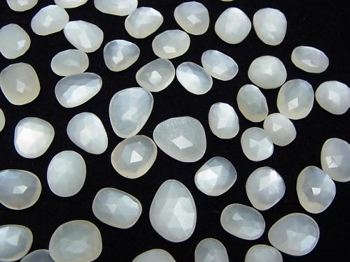 [Video] High Quality White Moonstone AAA Undrilled Free Form Single Sided Rose Cut 5pcs $7.79-!
