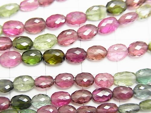 MicroCut! 1strand $137.99! Top Quality Multicolor Tourmaline AAAA Faceted Oval 1strand (aprx.4inch / 9cm)