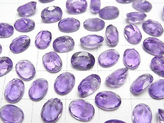 [Video]High Quality Amethyst AAA- Oval Faceted 8x6mm 1/4strands -Bracelet