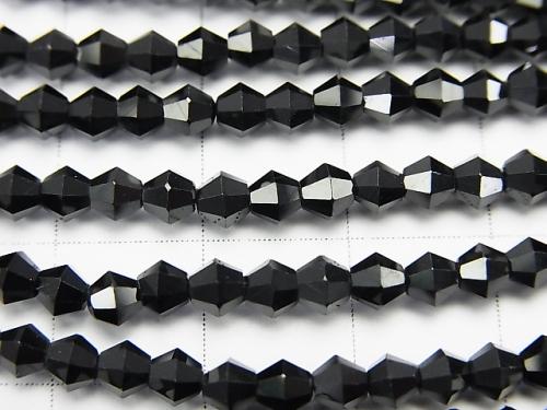 Diamond Cut! High Quality Black Spinel AAA - 16Faceted 4mm 1strand (aprx.15inch / 37cm)