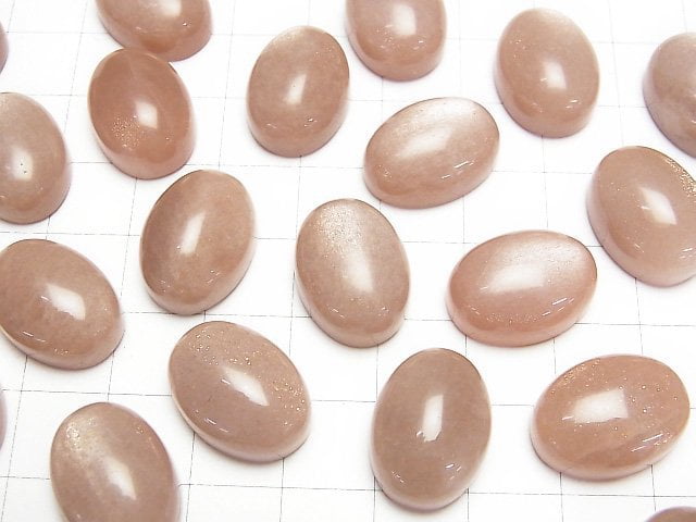 [Video] Peach Moonstone AAA- Oval Cabochon 18x13mm 1pc