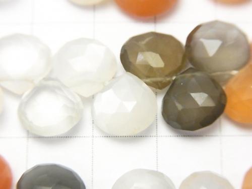 High Quality Multicolor Moon Stone AAA - Chestnut Faceted Briolette half or 1strand (aprx.7 inch / 18 cm)