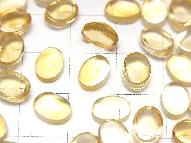 [Video]High Quality Citrine AAA Oval Cabochon 8x6mm 5pcs