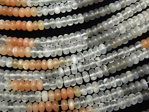 High Quality Multicolor Moon Stone AAA Roundel 5 x 5 x 3 mm half or 1 strand (aprx.14 inch / 35 cm)