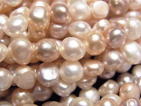 [Video]Fresh Water Pearl AA Potato -Baroque 7-8mm Natural color mix 1strand beads (aprx.13inch/33cm)