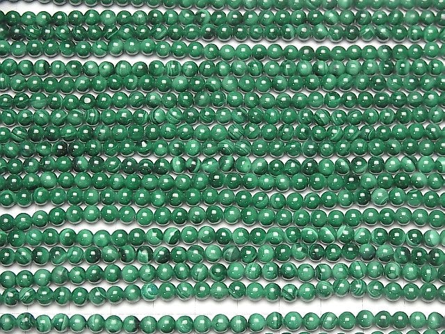 [Video] Malachite AA++ Round 4mm 1strand beads (aprx.15inch / 37cm)