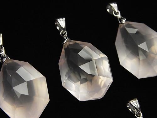 High Quality Madagascar Rose Quartz Including AAA Multiple Facets Pendant NO.2 [S] [M] Silver 925