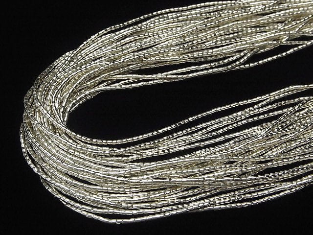 Karen Silver Tube 1.3x1.3x1.3mm half or 1strand beads (aprx.26inch/66cm)