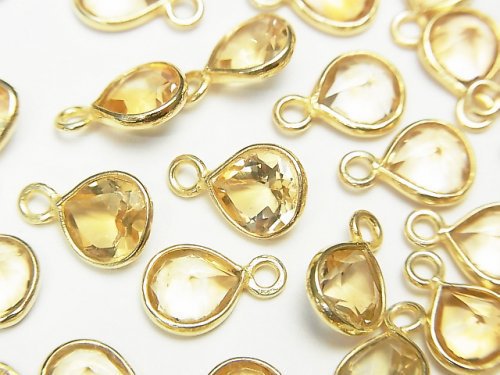 [Video] High Quality Citrine AAA Bezel Setting Chestnut Faceted 7x7mm 18KGP 5pcs