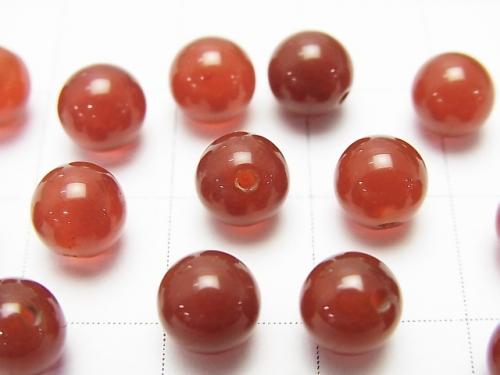 Red Agate AAA Half Drilled Hole Round 6mm 10pcs