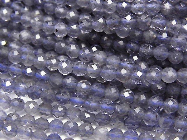 [Video]  High Quality!  Iolite AA++ Faceted Round 3mm  1strand beads (aprx.15inch/38cm)