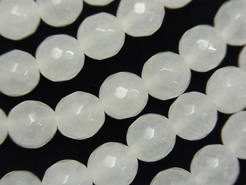 1strand $8.79! White Jade 64 Faceted Round 8mm 1strand (aprx.15inch / 38cm)