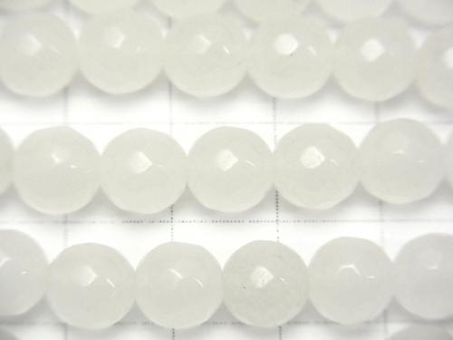 1strand $8.79! White Jade 64 Faceted Round 8mm 1strand (aprx.15inch / 38cm)