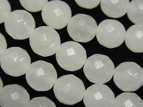 1strand $9.79! White Jade 64 Faceted Round 10mm 1strand (aprx.15inch / 36cm)