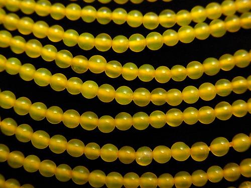 1strand $4.79! Yellow Color Chalcedony Round 2mm 1strand (aprx.15inch / 38cm)