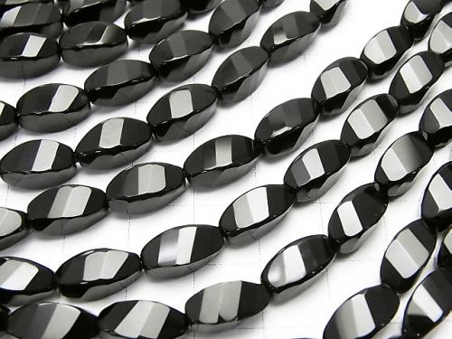 Onyx  Rice 4Faceted Twist xMultiple Facets 12x6x6mm half or 1strand (aprx.15inch/36cm)