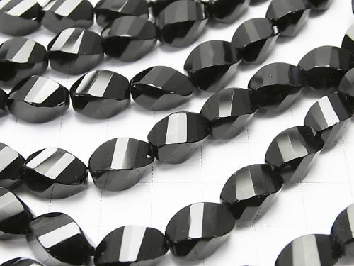 Onyx  Rice 4Faceted Twist xMultiple Facets 12x8x8mm half or 1strand (aprx.15inch/36cm)