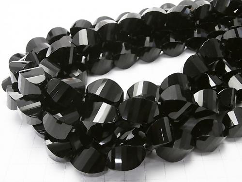Onyx  Rice 4Faceted Twist xMultiple Facets 18x13x13mm half or 1strand (aprx.15inch/38cm)
