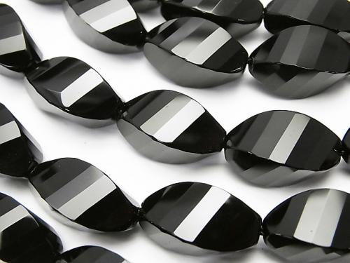 Onyx  Rice 4Faceted Twist xMultiple Facets 20x10x10mm half or 1strand (aprx.14inch/35cm)