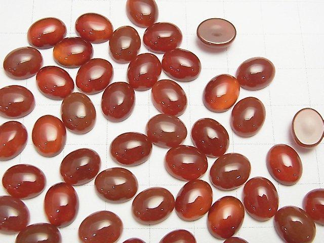 Red Agate AAA Oval Cabochon 10x8mm 2pcs