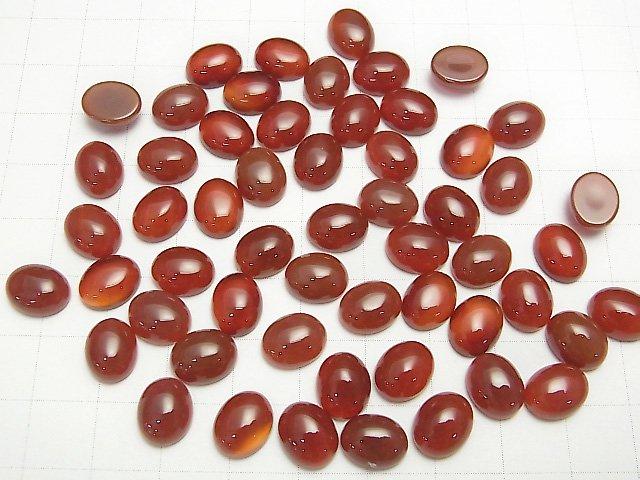Red Agate AAA Oval Cabochon 10x8mm 2pcs