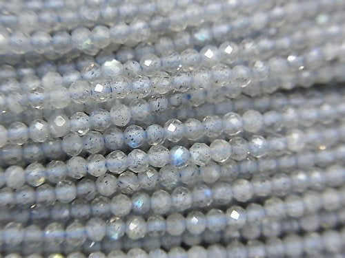 [Video] High Quality! Labradorite AAA- Faceted Round 2mm 1strand beads (aprx.15inch/37cm)