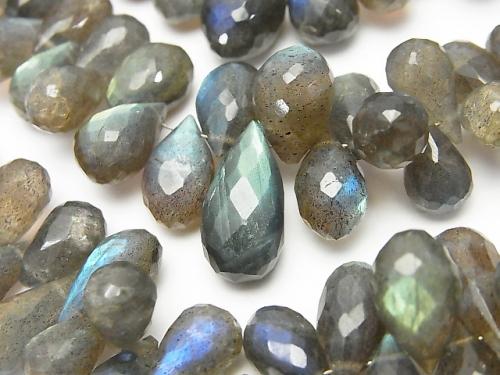 High Quality Labradorite AAA- Drop  Faceted Briolette  half or 1strand (aprx.7inch/19cm)
