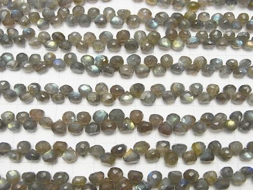 High Quality Labradorite AAA- Onion  Faceted Briolette  half or 1strand (aprx.7inch/17cm)