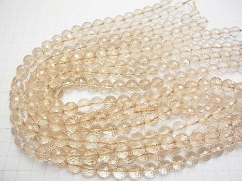 Champagne Aura Crystal Quartz AAA 128Faceted Round 10mm half or 1strand beads (aprx.15inch/38cm)