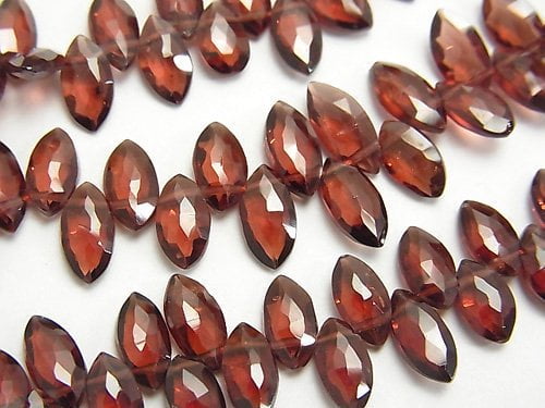 [Video]High Quality Mozambique Garnet AAA- Marquise Faceted Briolette half or 1strand beads (aprx.8inch/20cm)
